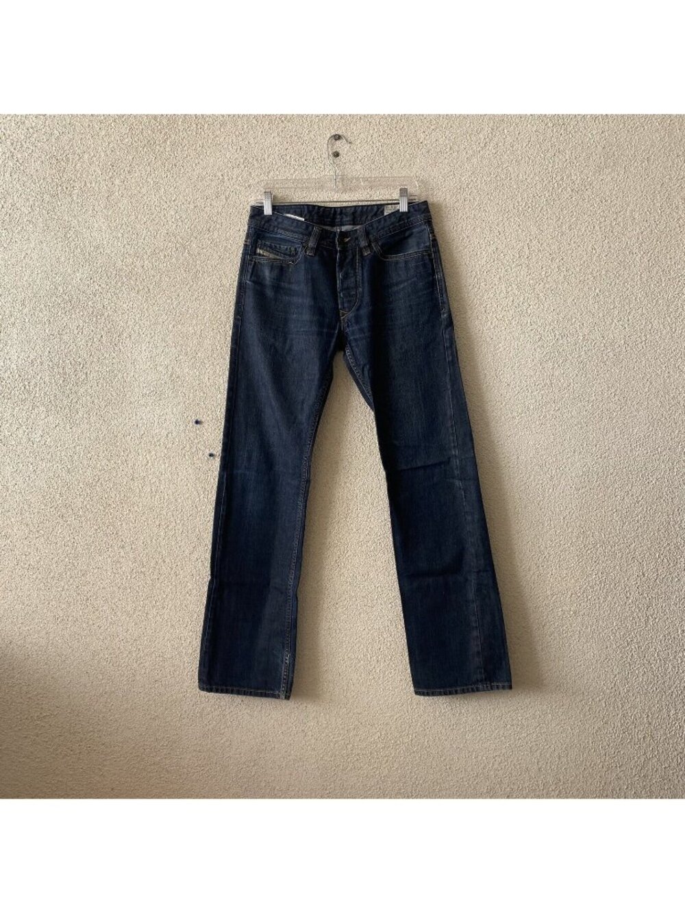 Diesel Mens Viker Regular Straight Jeans Button Fly Dark Wash USA Size 29x32